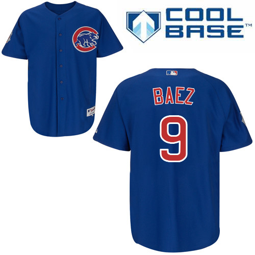 Javier Baez #9 MLB Jersey-Chicago Cubs Men's Authentic Alternate Blue Cool Base Baseball Jersey